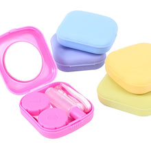 Load image into Gallery viewer, Popular Mini Square Contact Lens Case With Mirror Women Colored Contact Lenses Box Eyes Contact Lens Container Lovely Travel Kit
