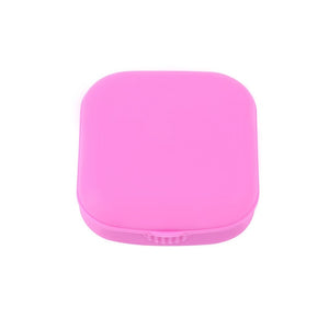 Popular Mini Square Contact Lens Case With Mirror Women Colored Contact Lenses Box Eyes Contact Lens Container Lovely Travel Kit